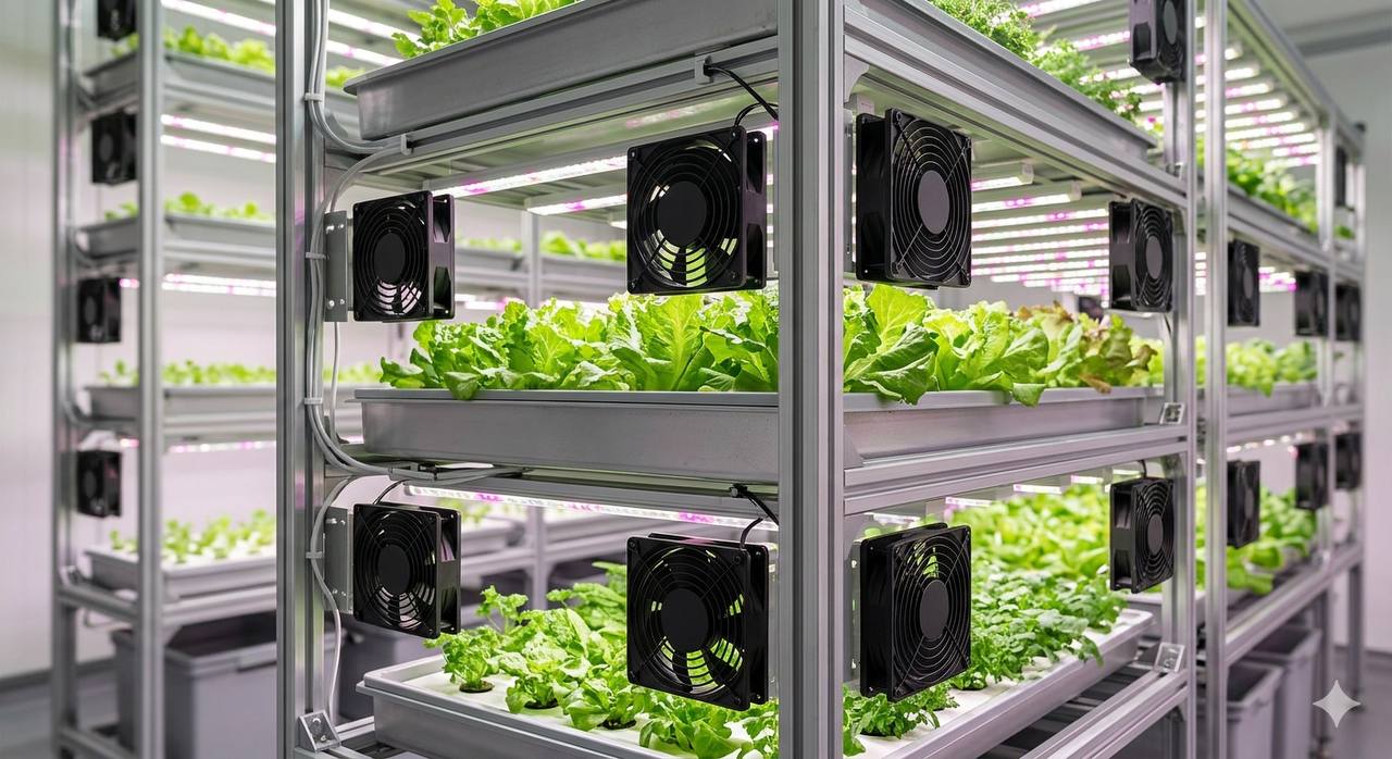 Vertical Farm Cooling Fan Installation
